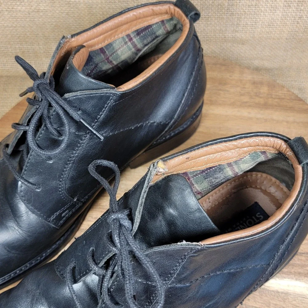 Stoneford Leather Chukka Boots Black Leather Extra‎ Wide German Mens EU 42 US 9